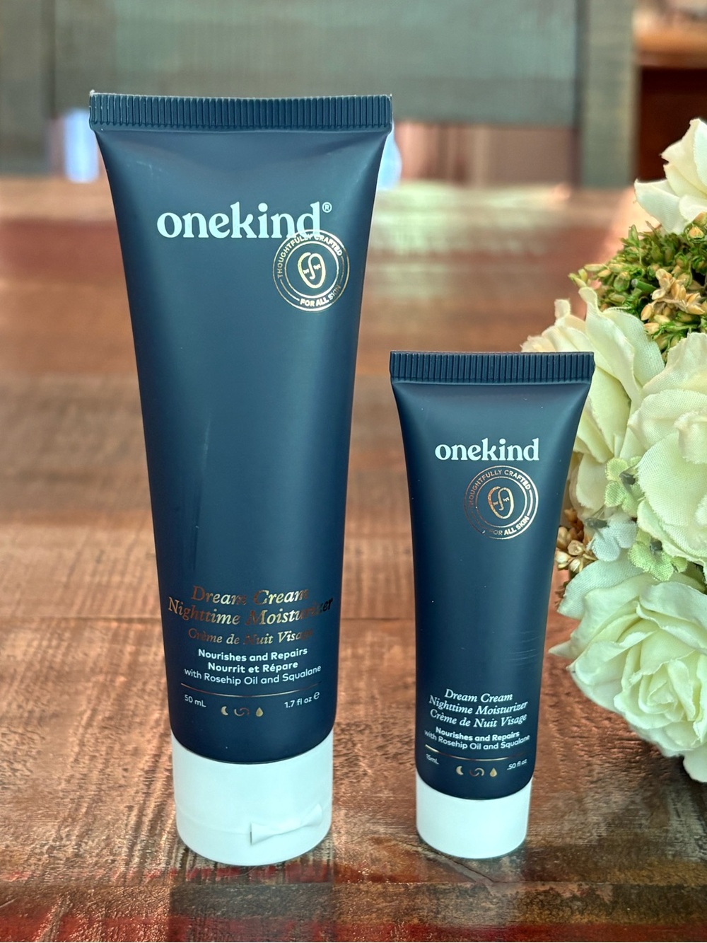 NEW Onekind DREAM CREAM Nighttime MOISTURIZER Duo: FULL + TRAVEL Sizes!